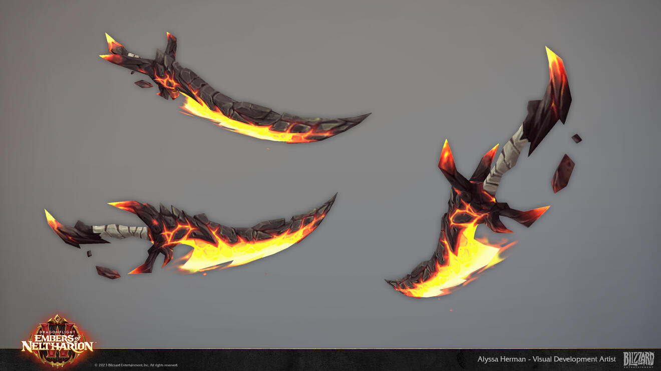 World of Warcraft - 10.1 - Molten Primal Fang 1H Sword (3D Model + Texture)