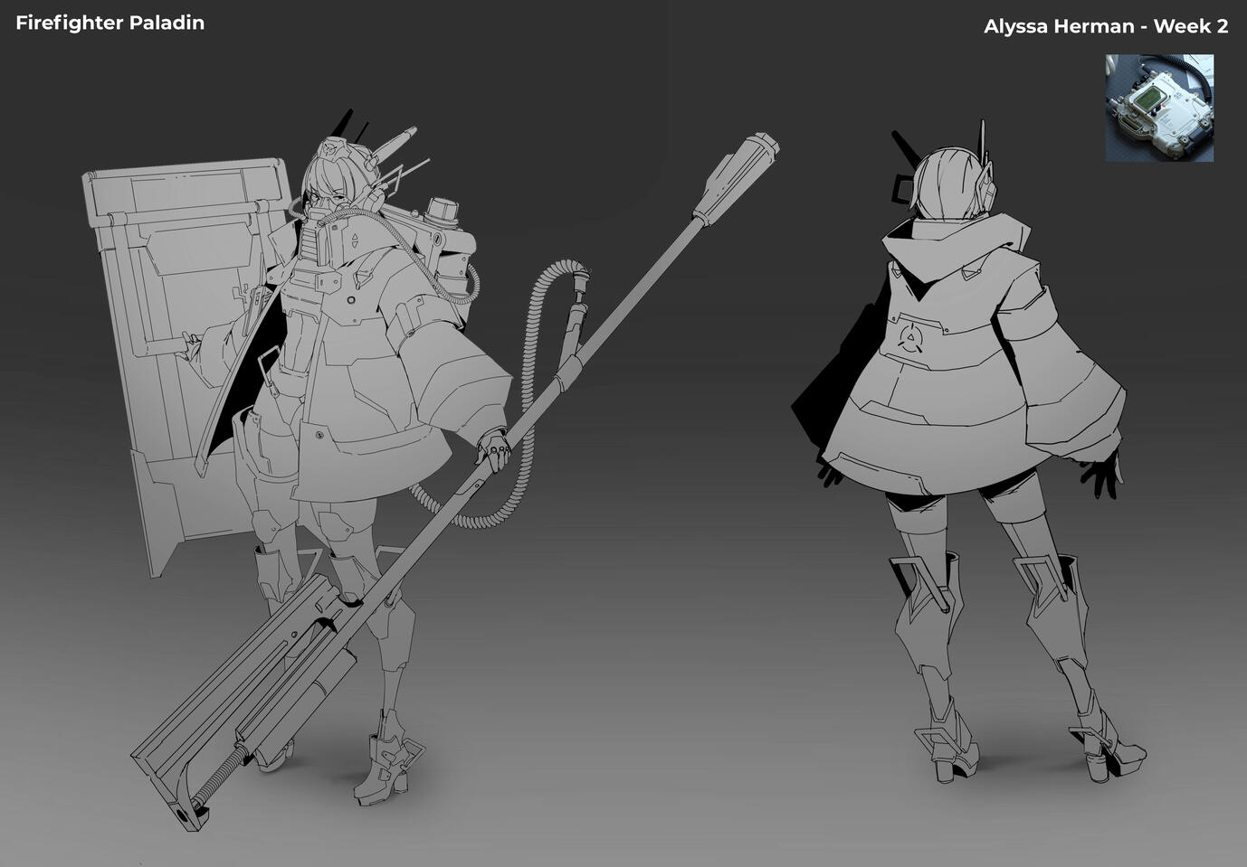 Original Character - "Firefighter" - Front/Back