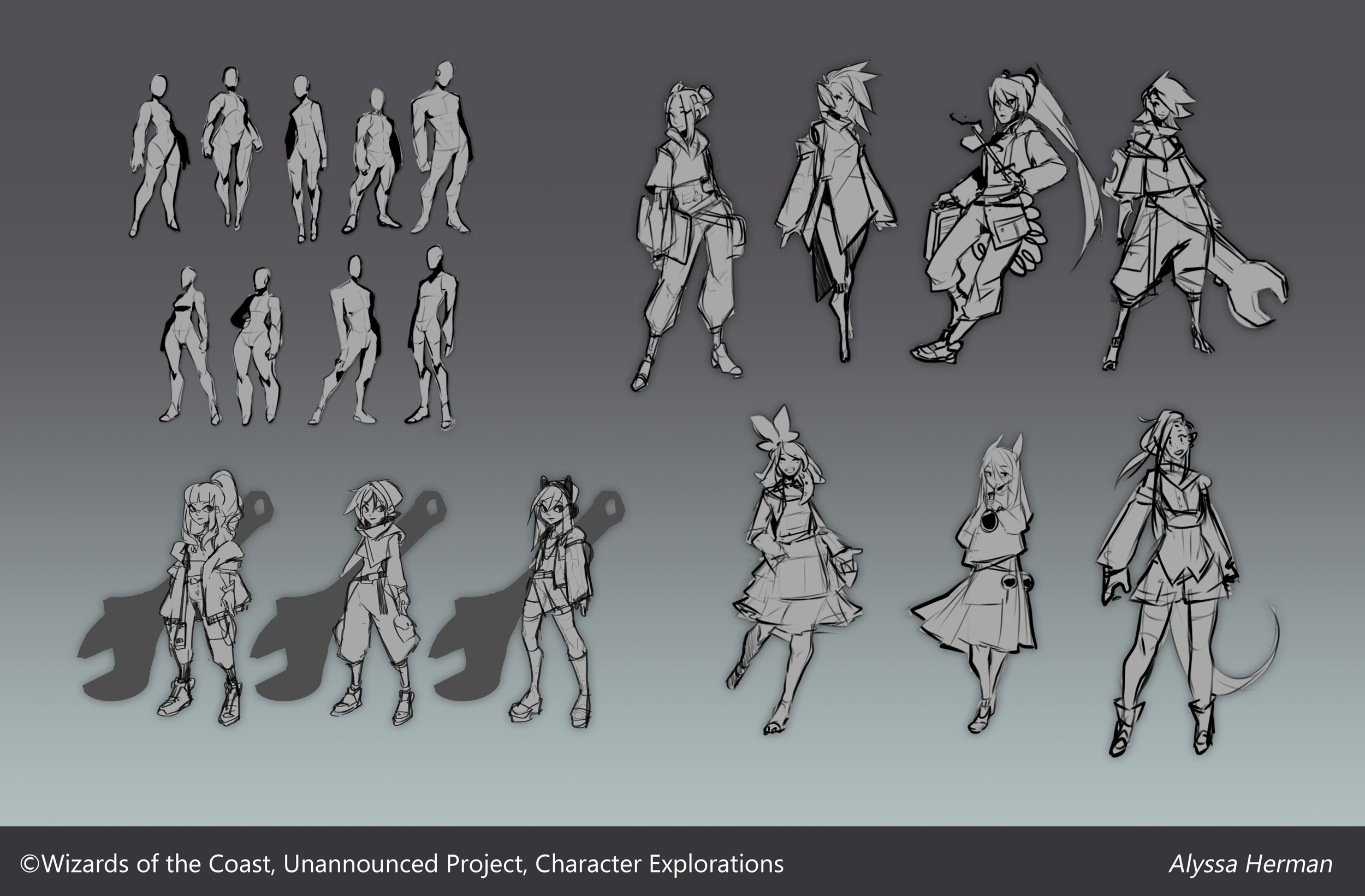 Early explorations and sketches