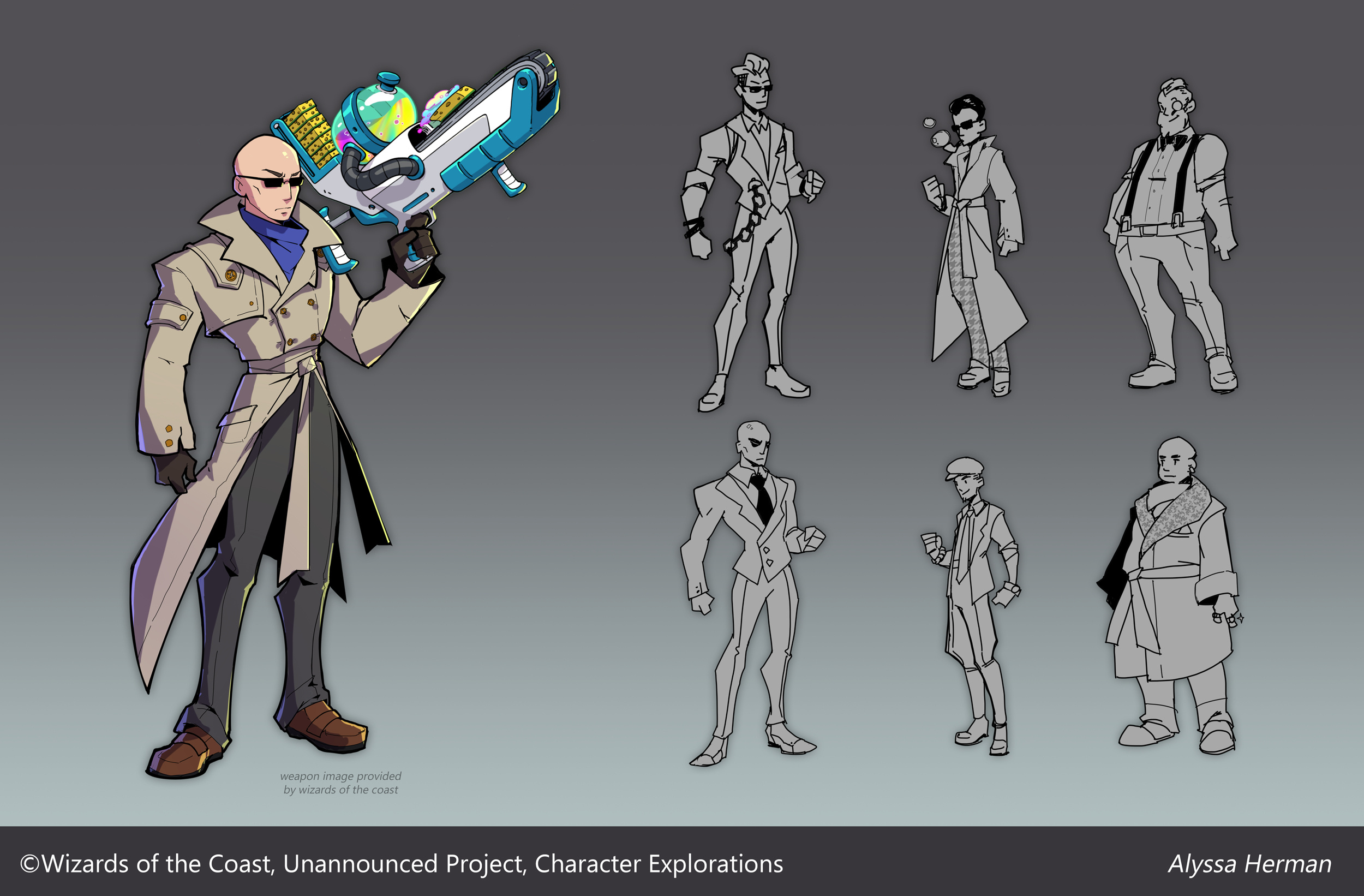 Explorations and render pass for a male character