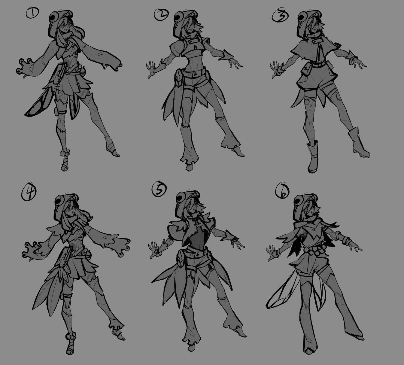 poison character (pre Blackthorn) sketches