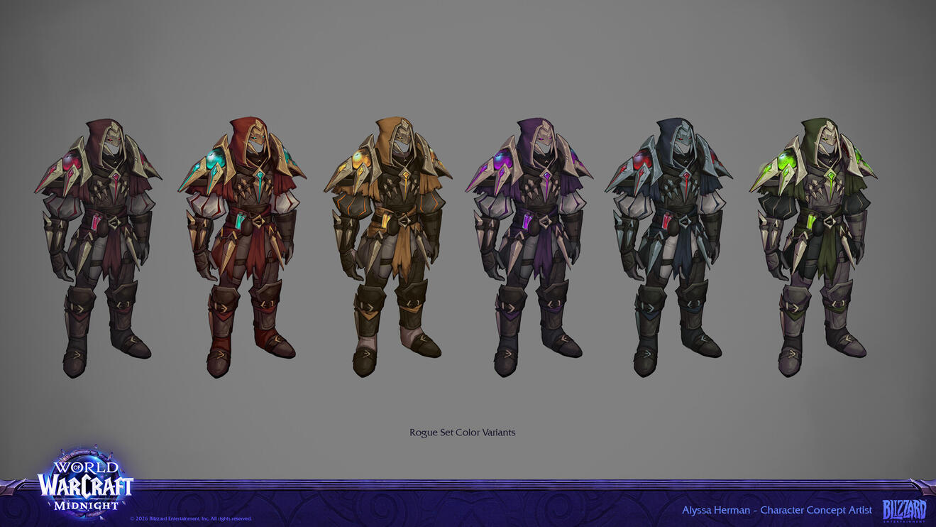 World of Warcraft - 12 - Midnight - Rogue Raid Set (Color Variants)